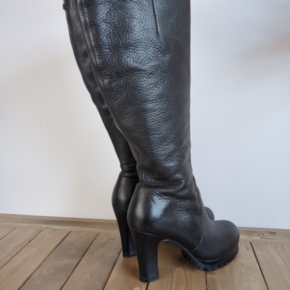 RUDSAK Textured Black Leather Heeled Boots - Picture 8 of 12